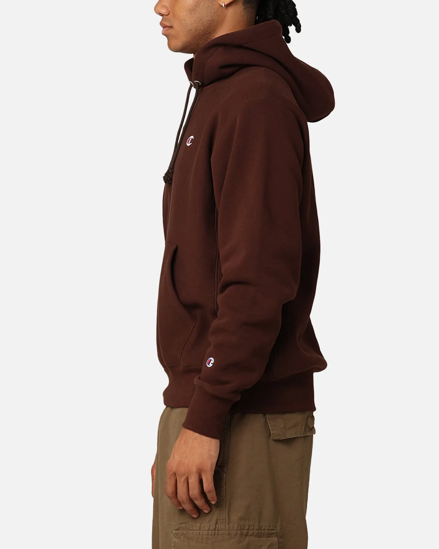 Champion Reverse Weave Small C Hoodie Brown sold by Culture Kings product image thumbnail 5