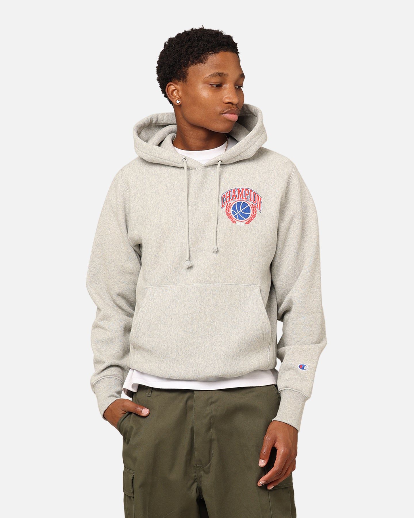 Champion Reverse Weave Field Basketball Hoodie Oxford Heather sold by Culture Kings product image thumbnail 2
