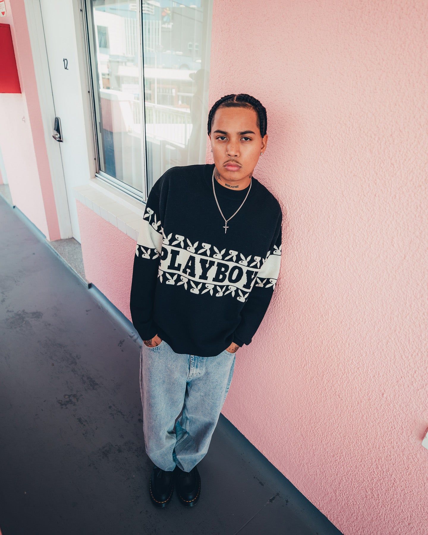 Playboy By CK Cozy Knit Sweater Black/Off White sold by Culture Kings