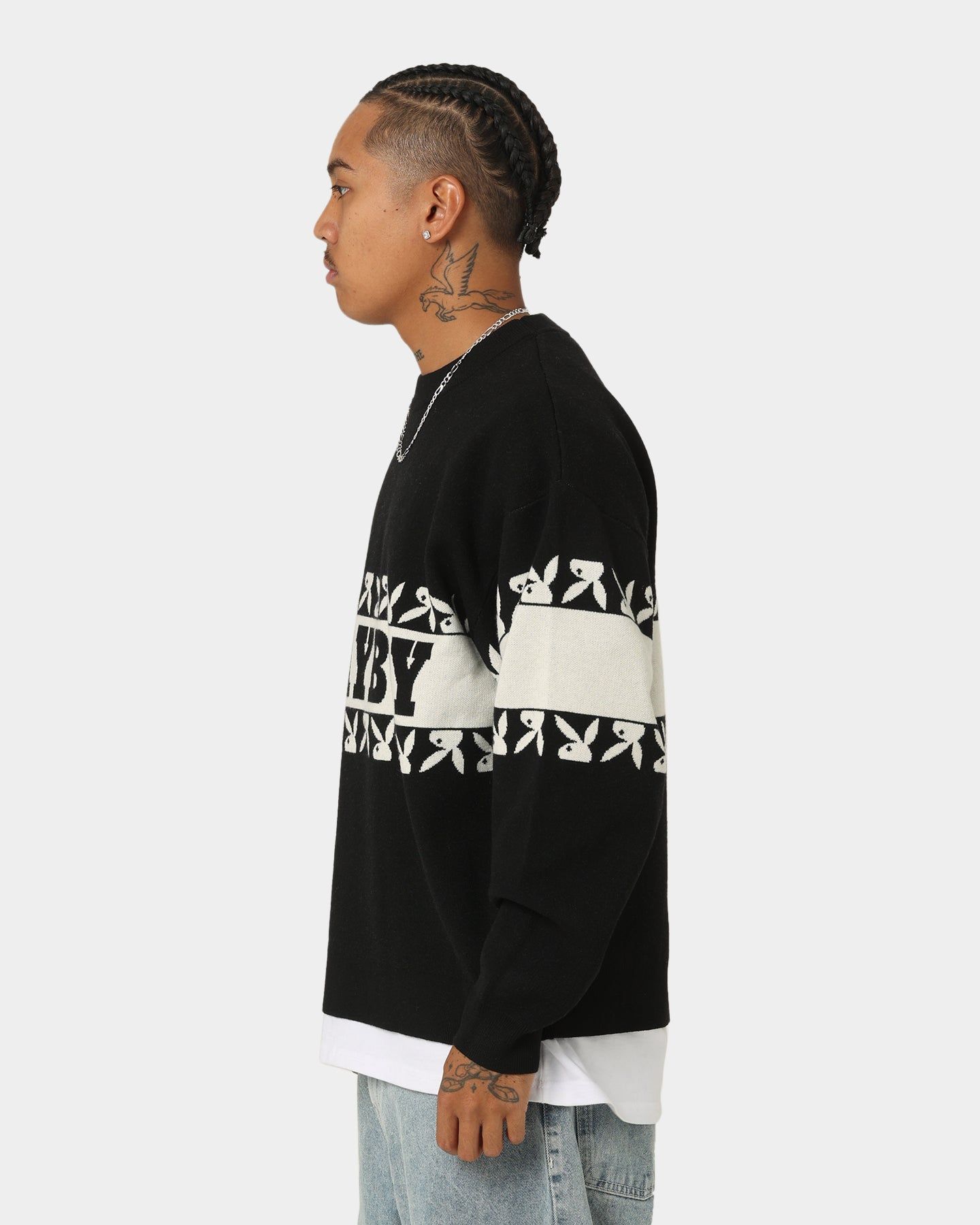 Playboy By CK Cozy Knit Sweater Black/Off White sold by Culture Kings product image thumbnail 7