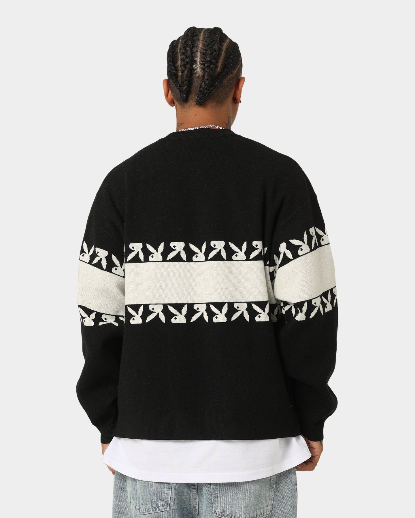 Playboy By CK Cozy Knit Sweater Black/Off White sold by Culture Kings product image thumbnail 5