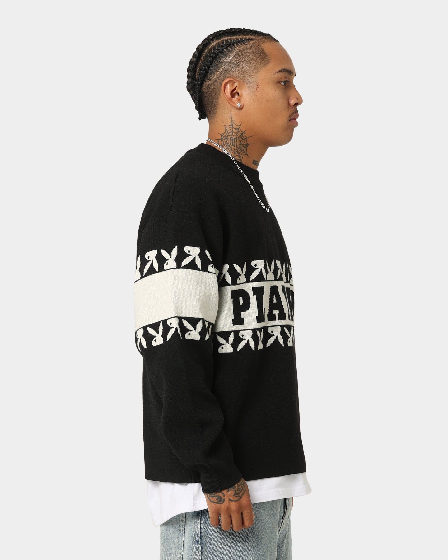 Playboy By CK Cozy Knit Sweater Black/Off White sold by Culture Kings product image thumbnail 6