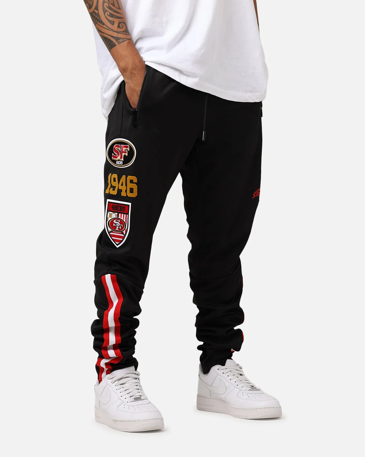 Pro Standard San Francisco 49ers Fast Lane Track Pants Black sold by Culture Kings product image thumbnail 5