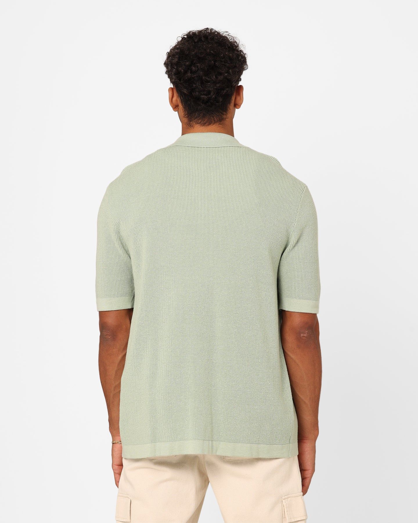 XXIII Zyair Knit Rib Button Up Shirt Sage sold by Culture Kings product image thumbnail 5