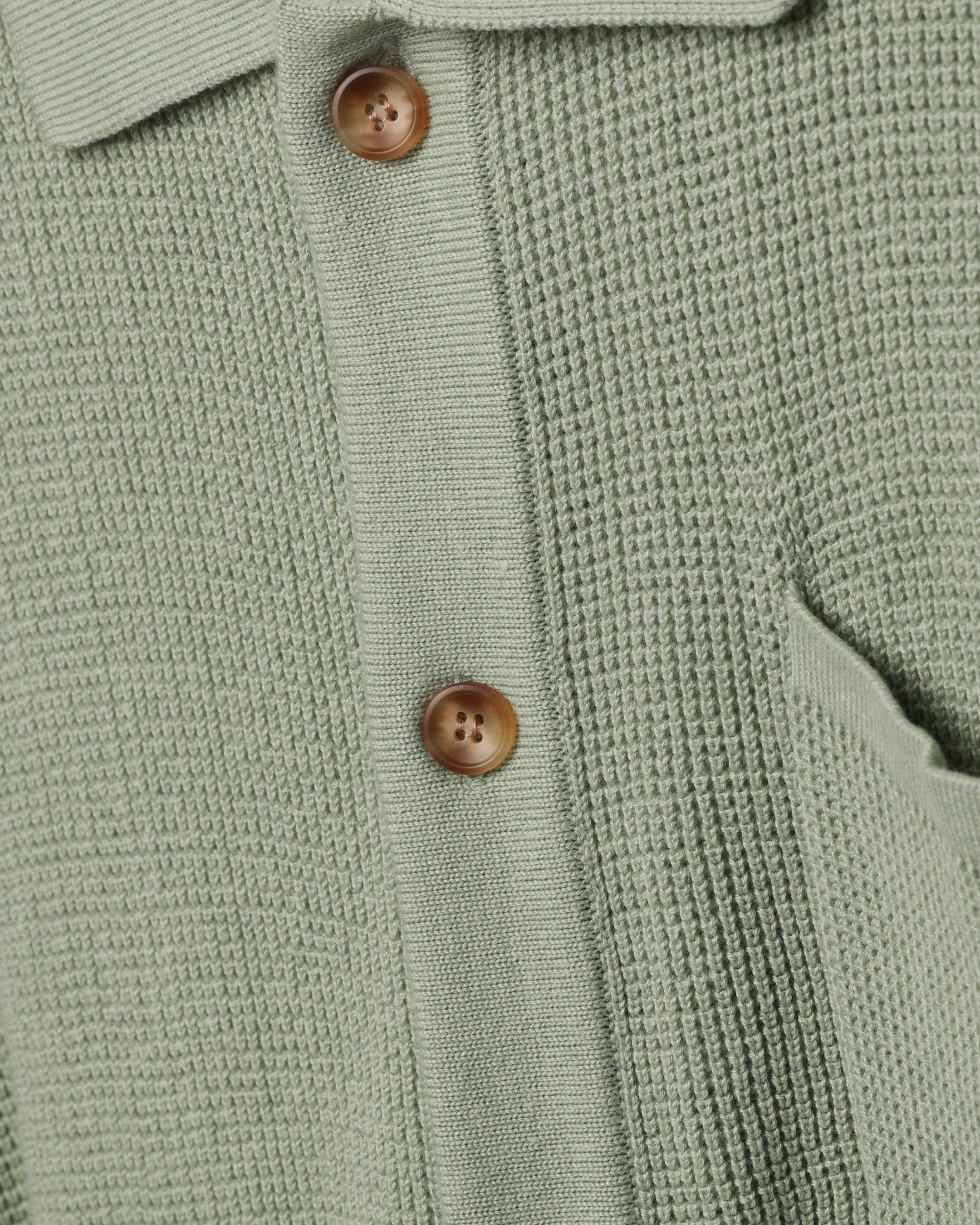 XXIII Zyair Knit Rib Button Up Shirt Sage sold by Culture Kings product image thumbnail 2