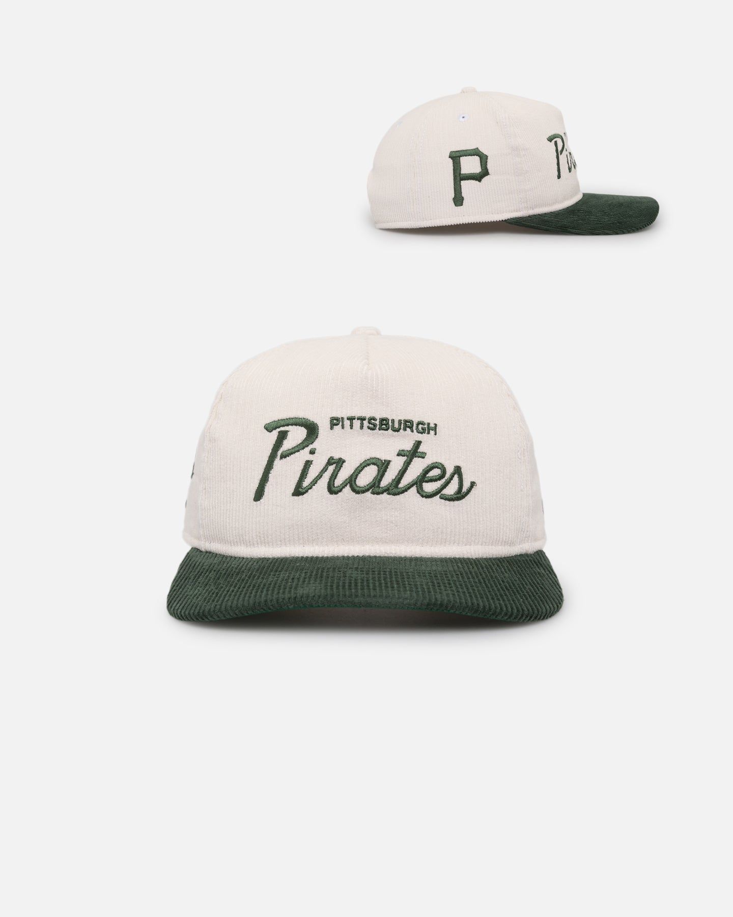New Era Pittsburgh Pirates 'Currency Corduroy' Golfer Pre-Curved Snapback Chrome White sold by Culture Kings