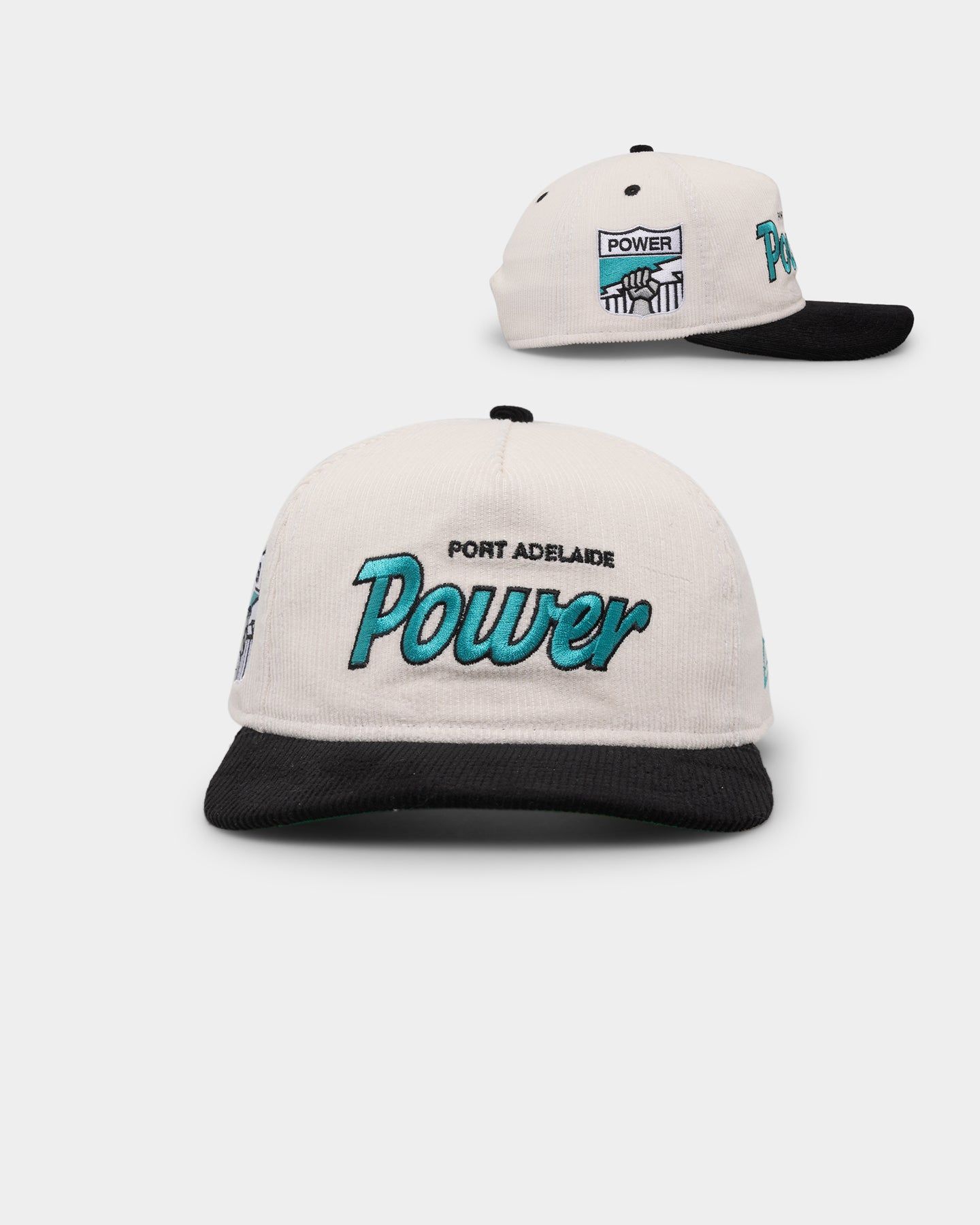 New Era Port Adelaide Power "AFL Cord Script" Golfer Snapback Chrome/OTC sold by Culture Kings