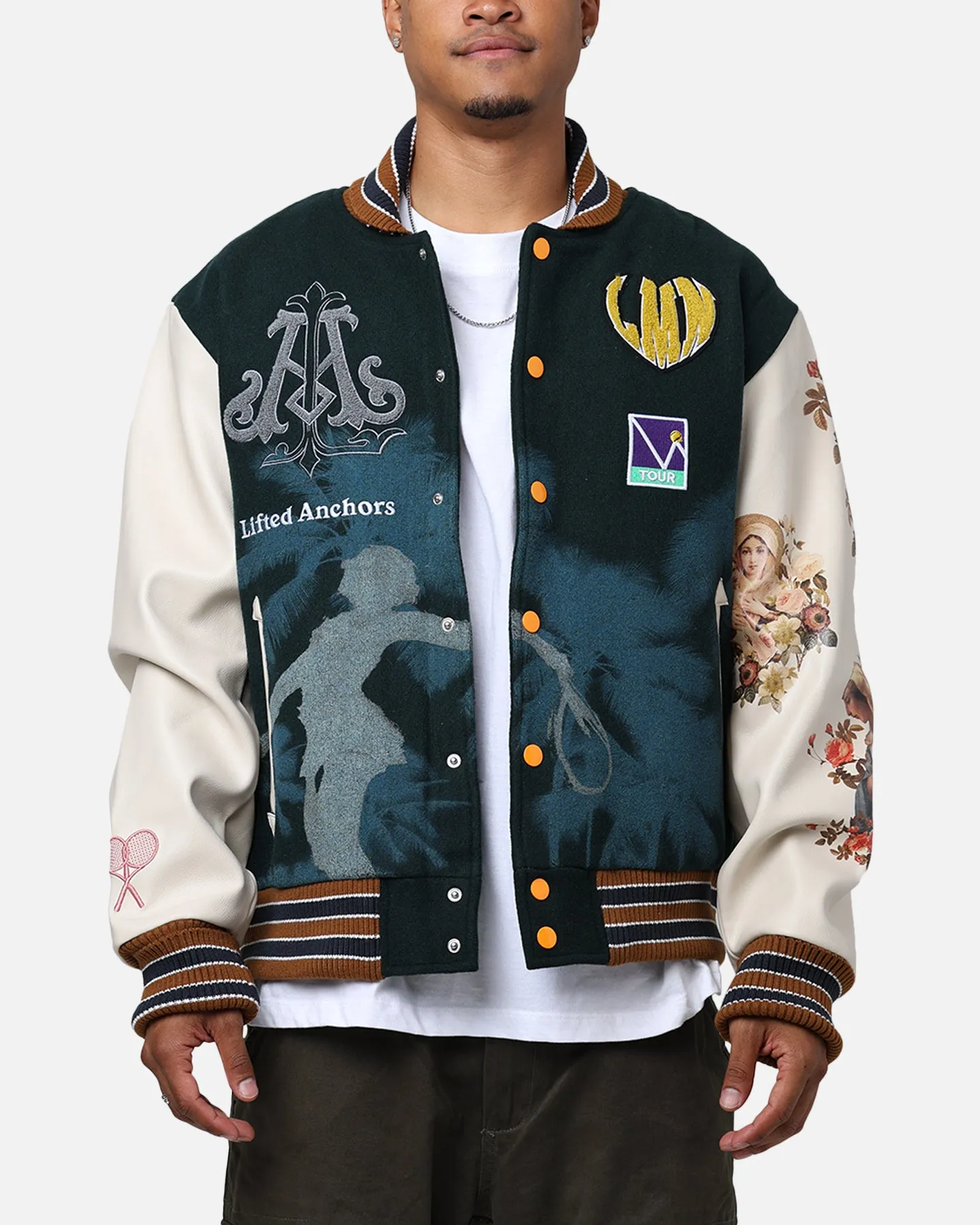 Lifted Anchors "Kournikova" Varsity Tennis Jacket Deep Green sold by Culture Kings product image thumbnail 2