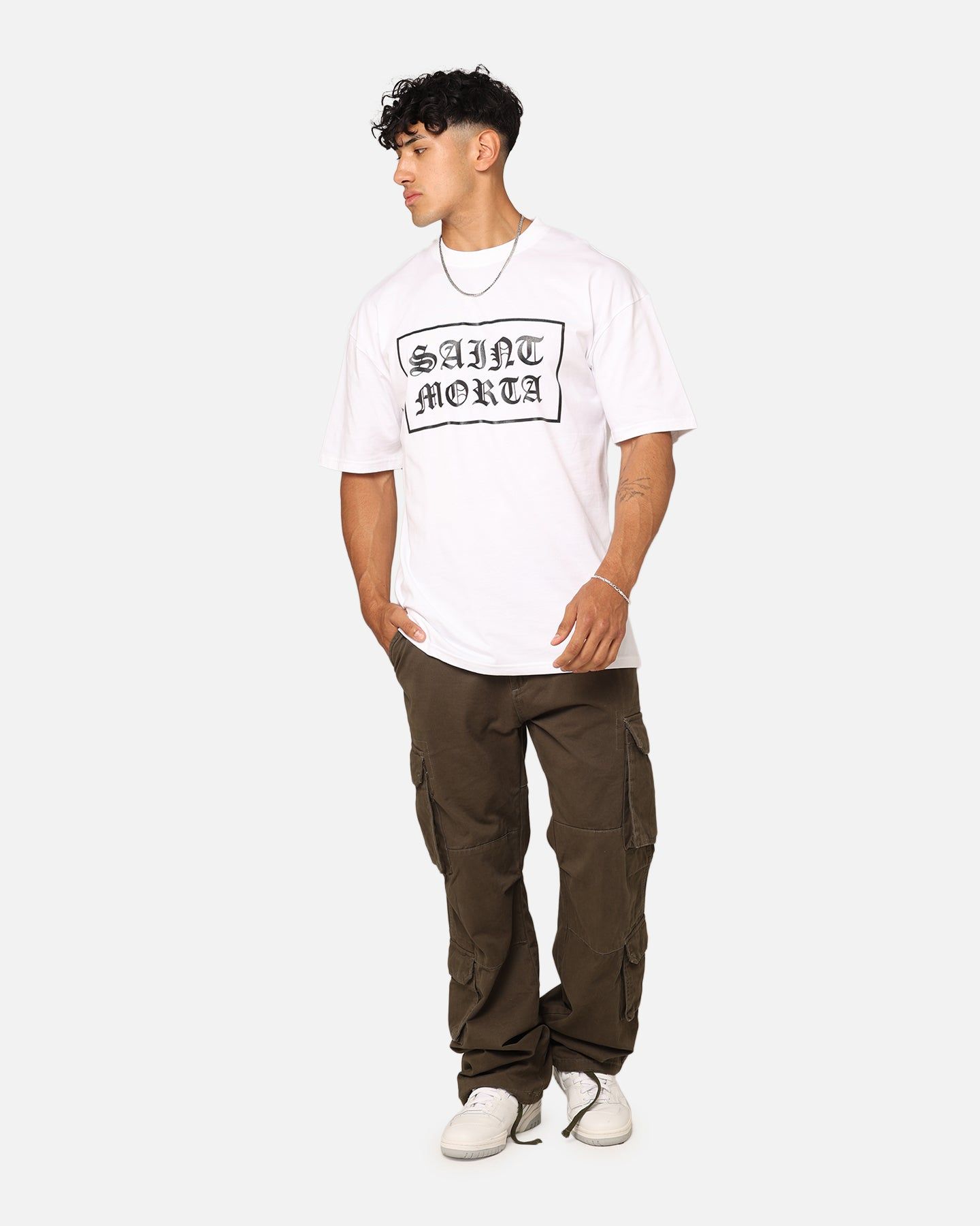 Saint Morta Gothic Box Logo T-Shirt White sold by Culture Kings product image thumbnail 2
