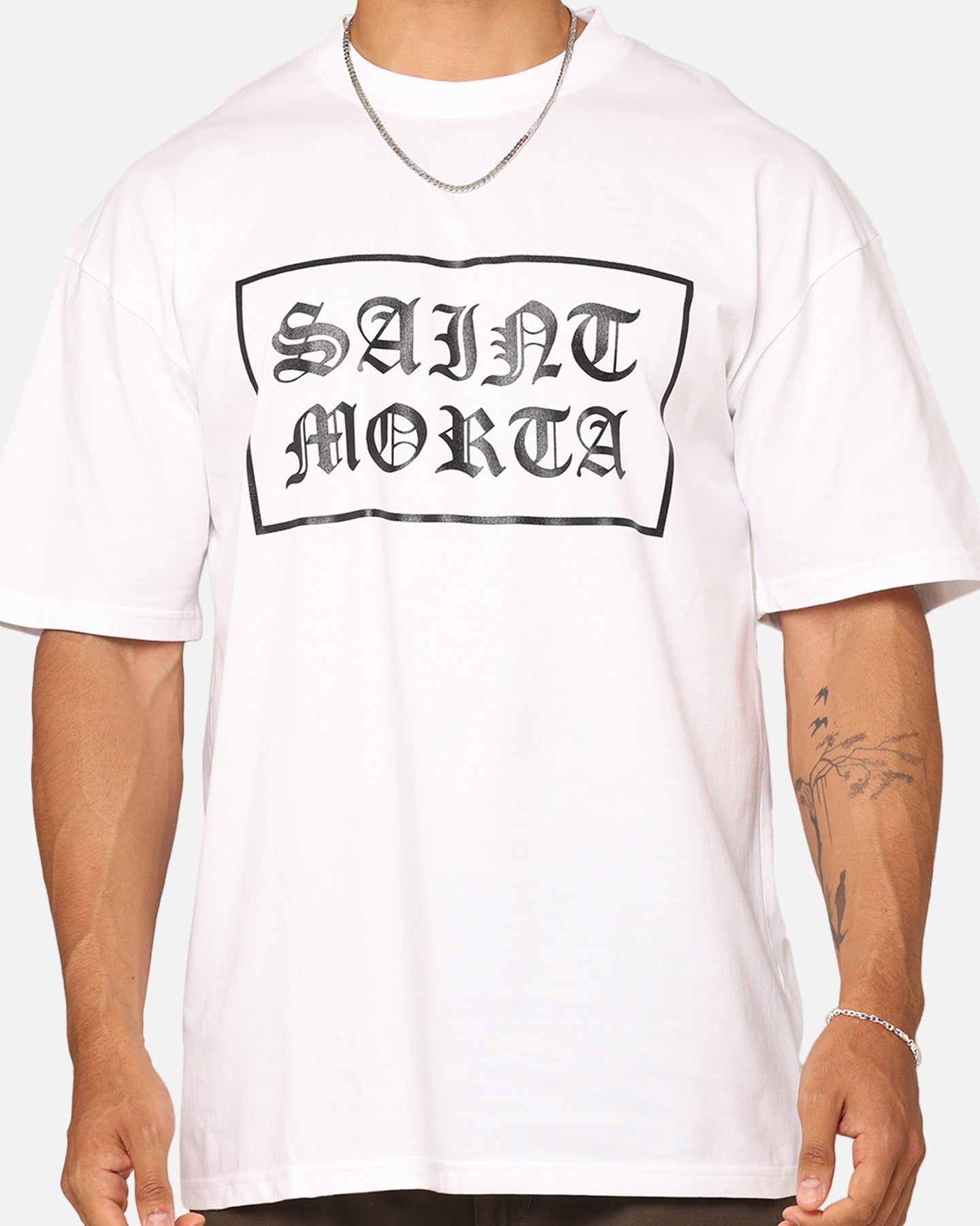 Saint Morta Gothic Box Logo T-Shirt White sold by Culture Kings product image thumbnail 3