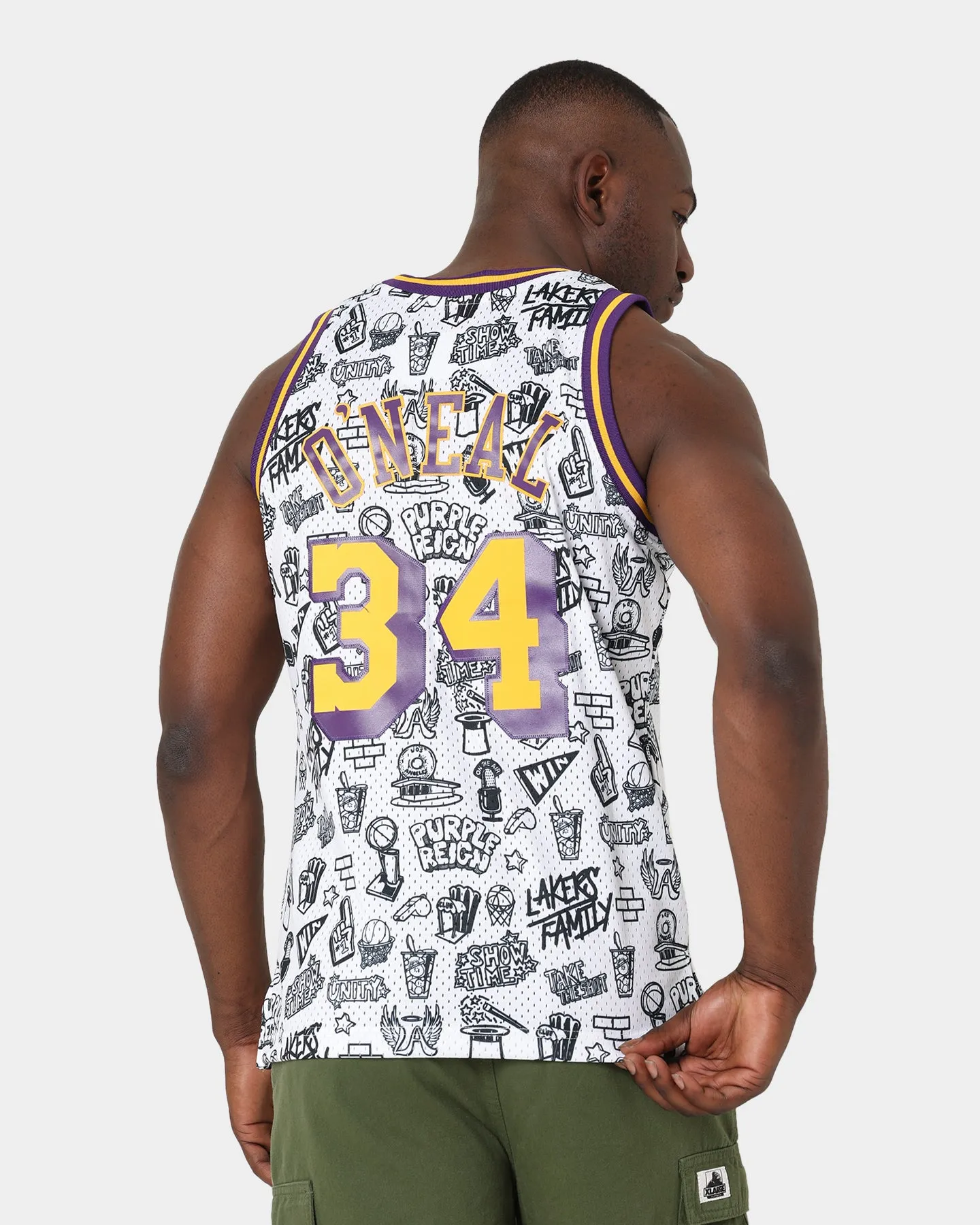 Mitchell & Ness 1996 Los Angeles Lakers Shaquille O'Neal #34 Doodle Swingman Jersey White sold by Culture Kings product image thumbnail 2