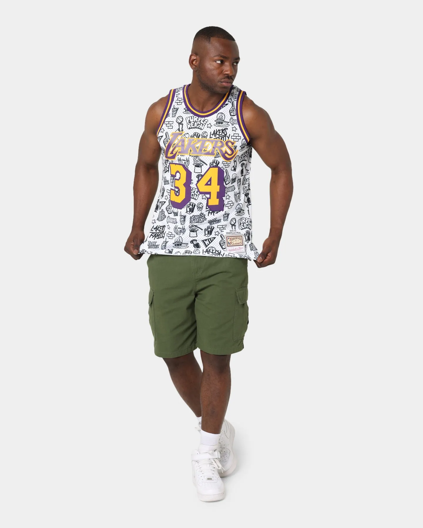 Mitchell & Ness 1996 Los Angeles Lakers Shaquille O'Neal #34 Doodle Swingman Jersey White sold by Culture Kings product image thumbnail 3