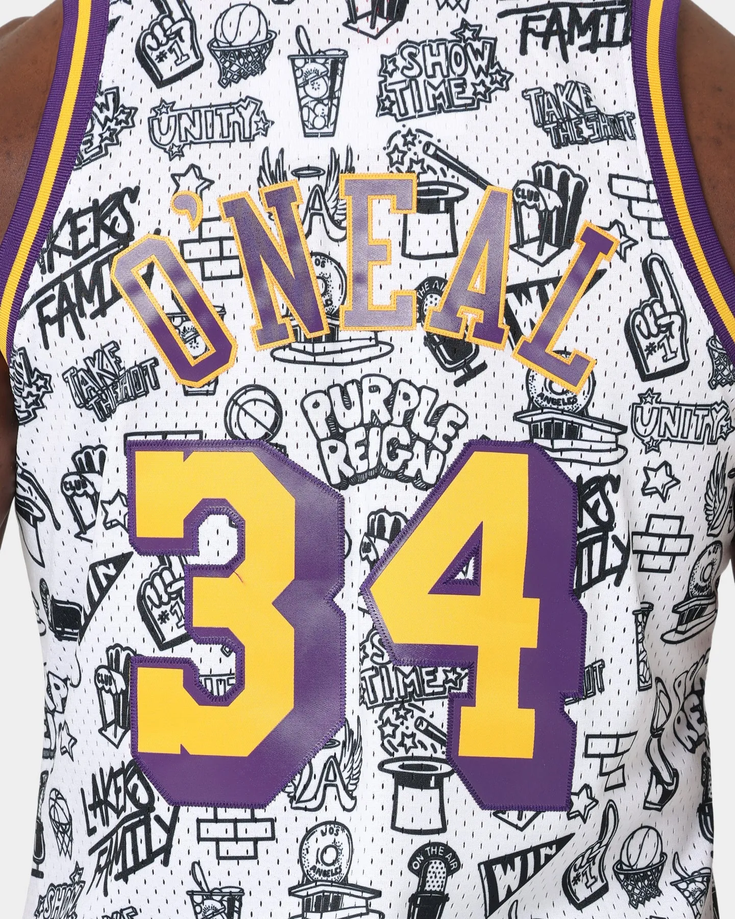 Mitchell & Ness 1996 Los Angeles Lakers Shaquille O'Neal #34 Doodle Swingman Jersey White sold by Culture Kings product image thumbnail 5