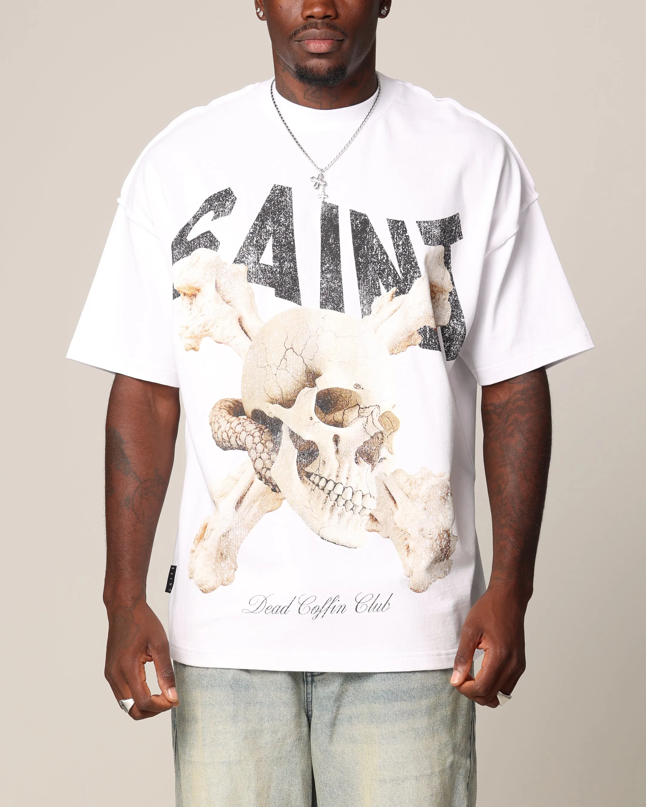 Saint Morta Dead Coffin Club Boxy T-Shirt White sold by Culture Kings
