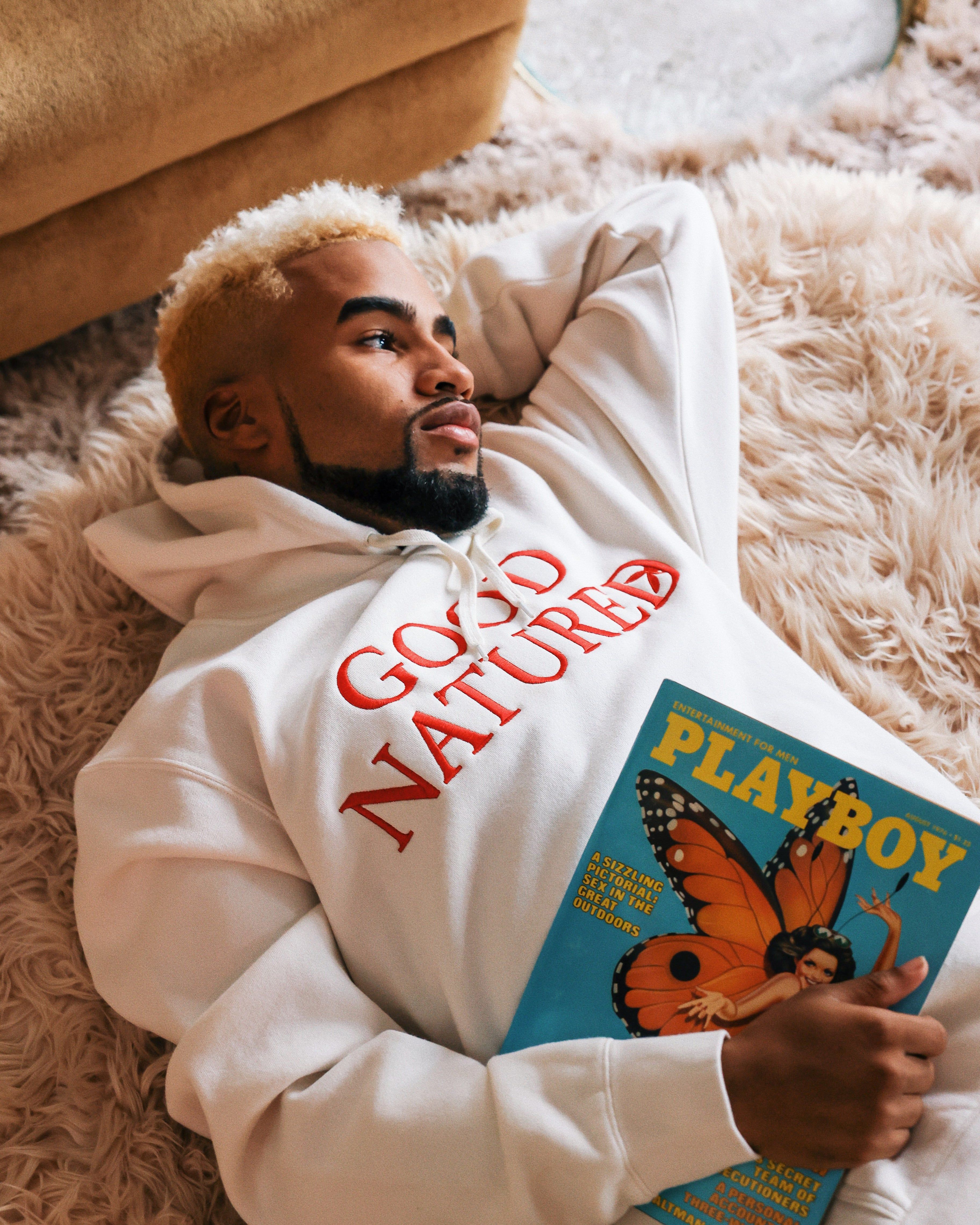Playboy By CK Good Natured Hoodie Off White sold by Culture Kings