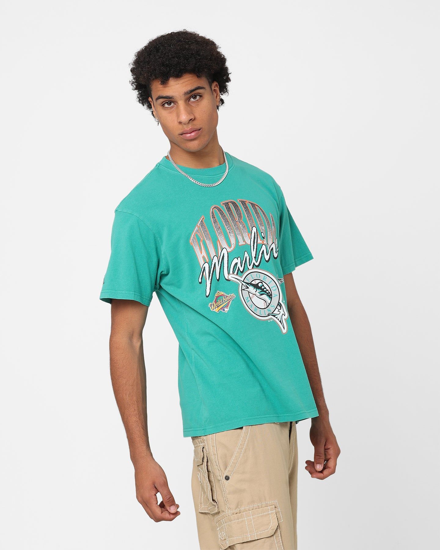Majestic Athletic Florida Marlins Script Arch T-Shirt Faded Teal sold by Culture Kings product image thumbnail 5