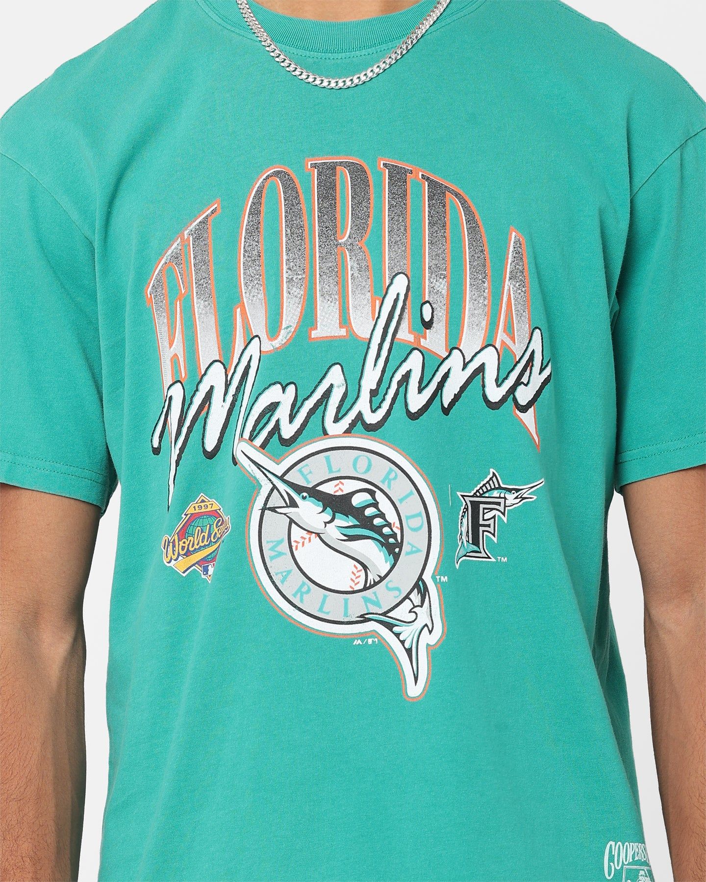 Majestic Athletic Florida Marlins Script Arch T-Shirt Faded Teal sold by Culture Kings product image thumbnail 3