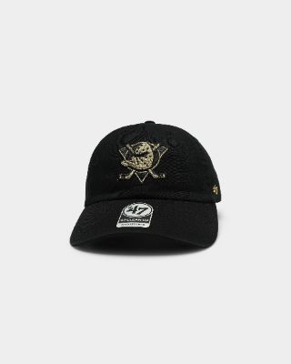 47 Brand Anaheim Ducks Clean Up Strapback Black/Gold sold by Culture Kings