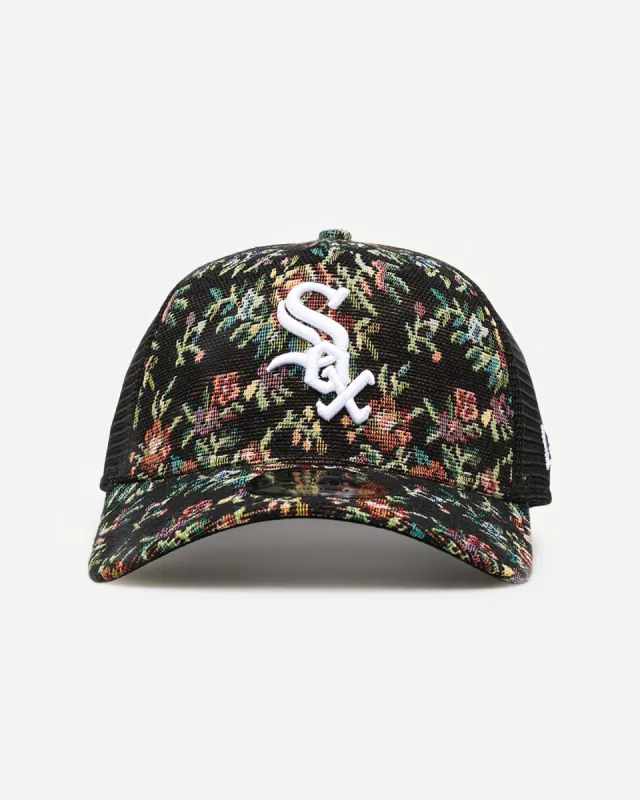 New Era Chicago White Sox 'Black Floral Tapestry' 9FORTY A-Frame Trucker Snapback Tapestry sold by Culture Kings