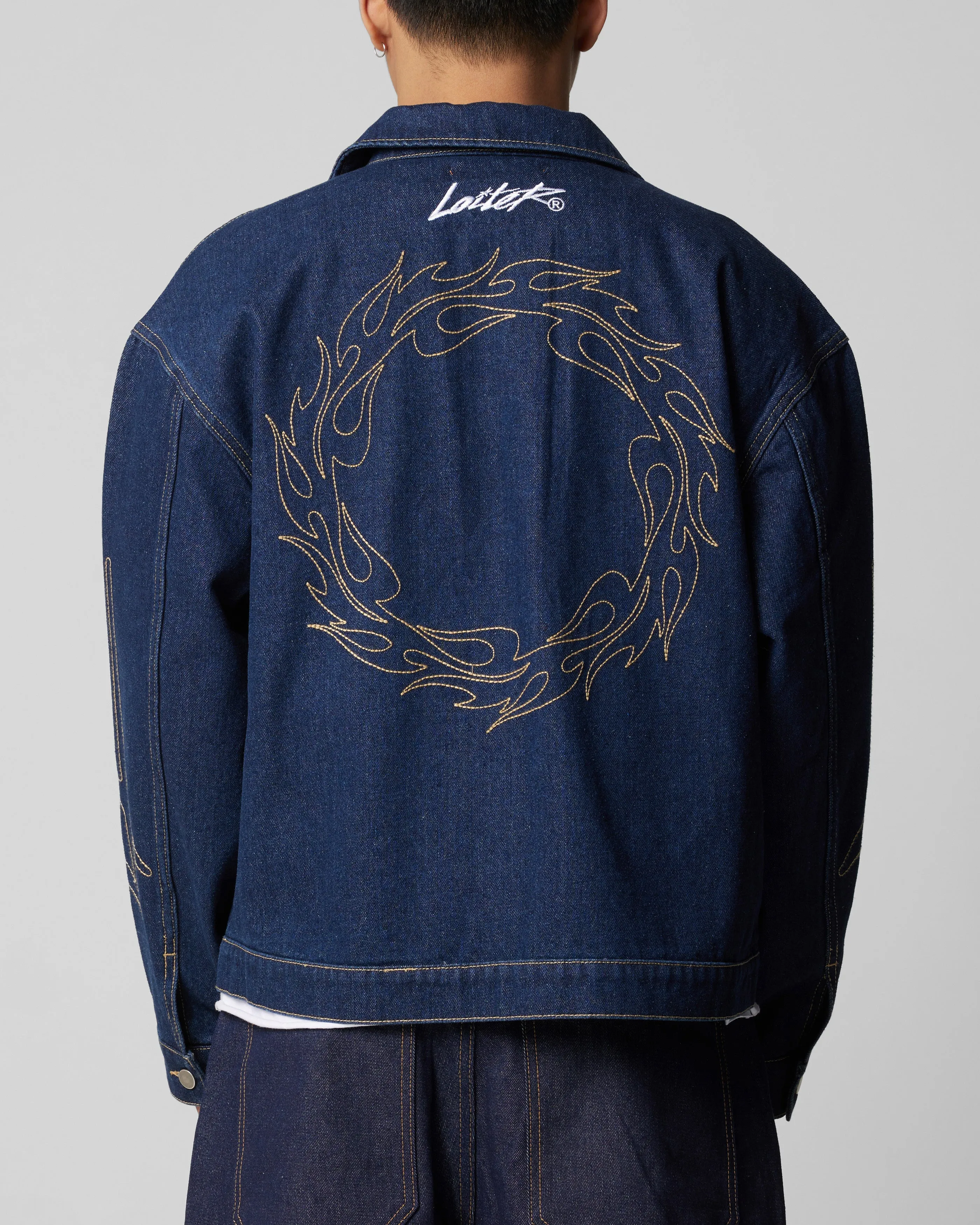 Loiter Chaos Denim Jacket Indigo Parallel