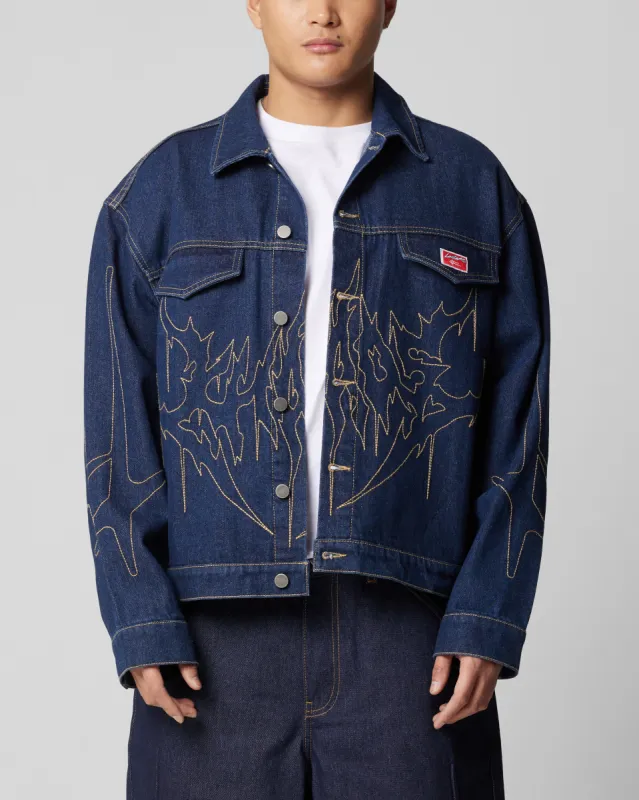Loiter Chaos Denim Jacket Indigo sold by Culture Kings