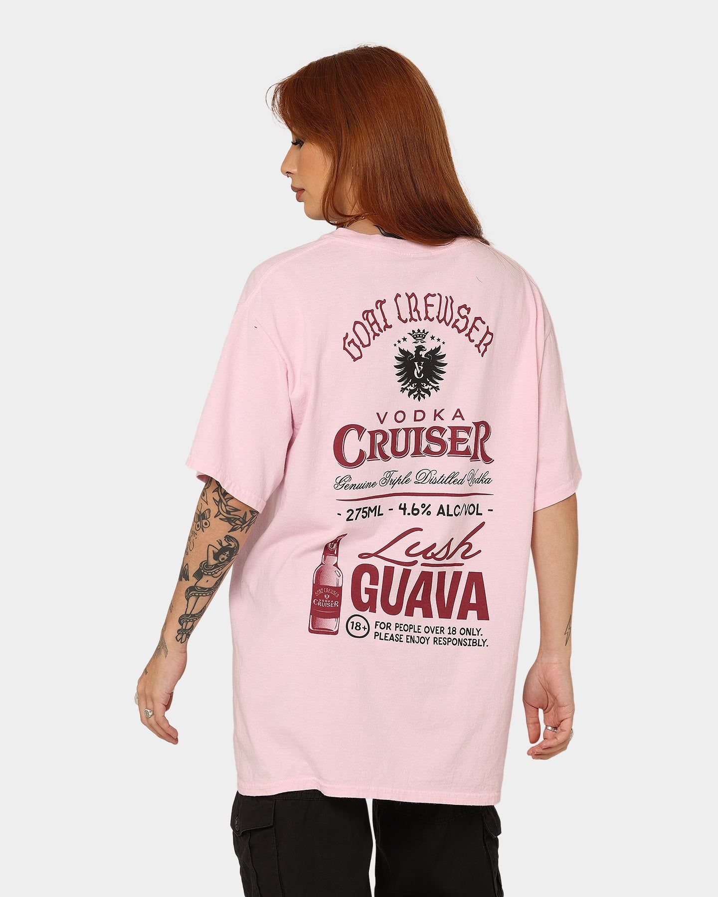 Goat Crew Goat Crew X Vodka Cruiser Lush Guava Cruiser T-Shirt Pink sold by Culture Kings product image thumbnail 2