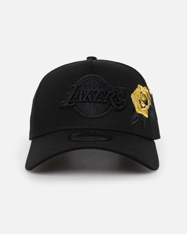 New Era Los Angeles Lakers 'Black Tonal Gold Rose' 9FORTY A-Frame Snapback Black/Gold sold by Culture Kings