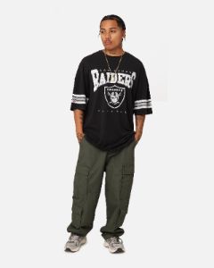 Majestic Athletic Las Vegas Raiders Vintage Sport Striped Sleeve T-Shirt Faded Black sold by Culture Kings