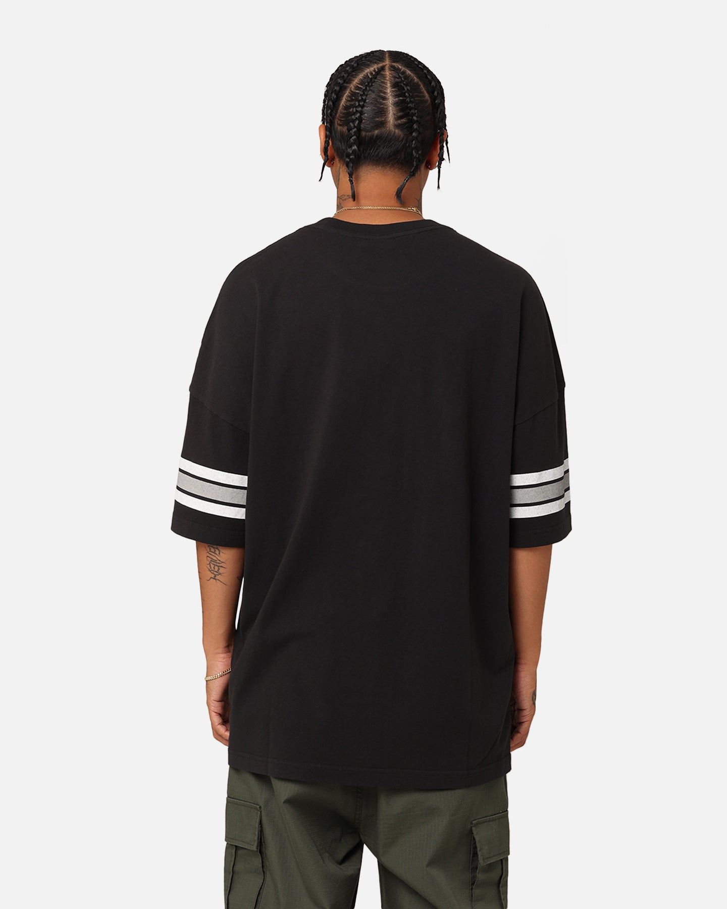 Majestic Athletic Las Vegas Raiders Vintage Sport Striped Sleeve T-Shirt Faded Black sold by Culture Kings product image thumbnail 4