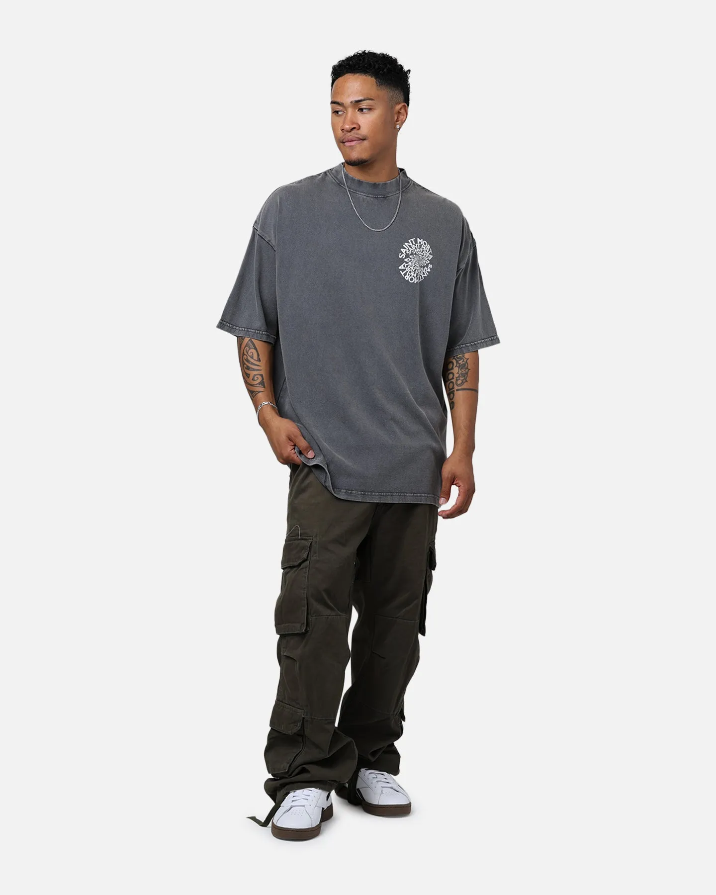Saint Morta Vortex Mock T-Shirt Washed Charcoal sold by Culture Kings product image thumbnail 3