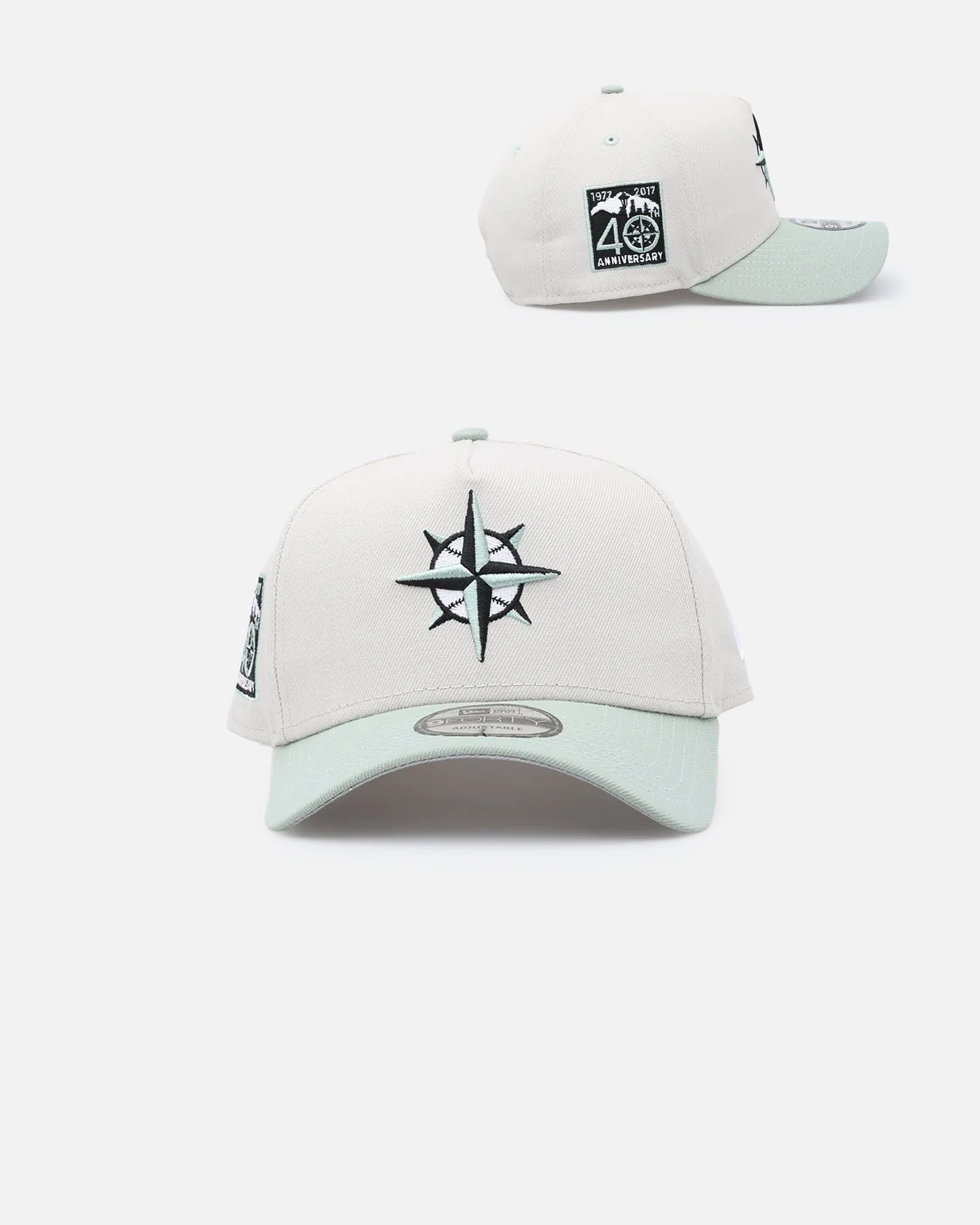 New Era Seattle Mariners 'Sea Glass' 9FORTY A-Frame Snapback Stone/Green sold by Culture Kings