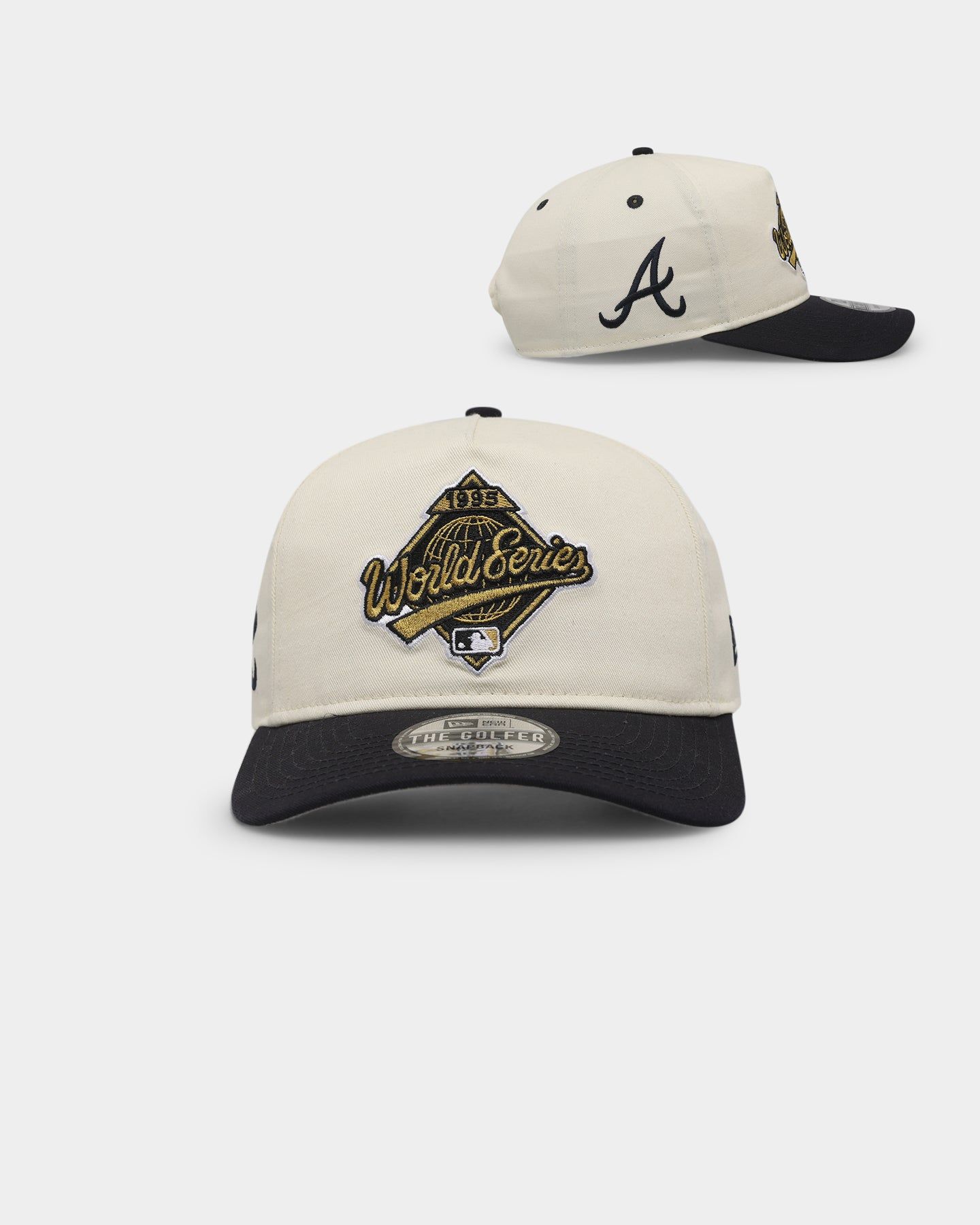 New Era Atlanta Braves '1990s World Series Through The Decades' 1995 World Series Golfer Snapback Chrome White sold by Culture Kings