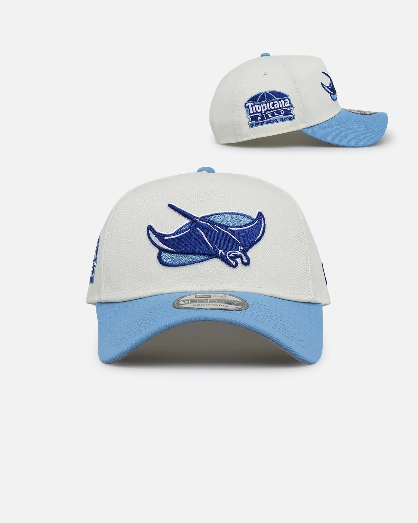 New Era Tampa Bay Rays 'Polar Breeze' 9FORTY A-Frame Snapback Chrome Sky sold by Culture Kings