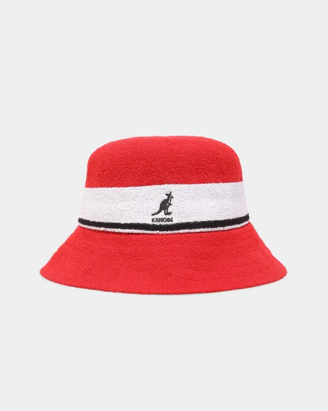 Kangol Bermuda Stripe Bucket Scarlet sold by Culture Kings