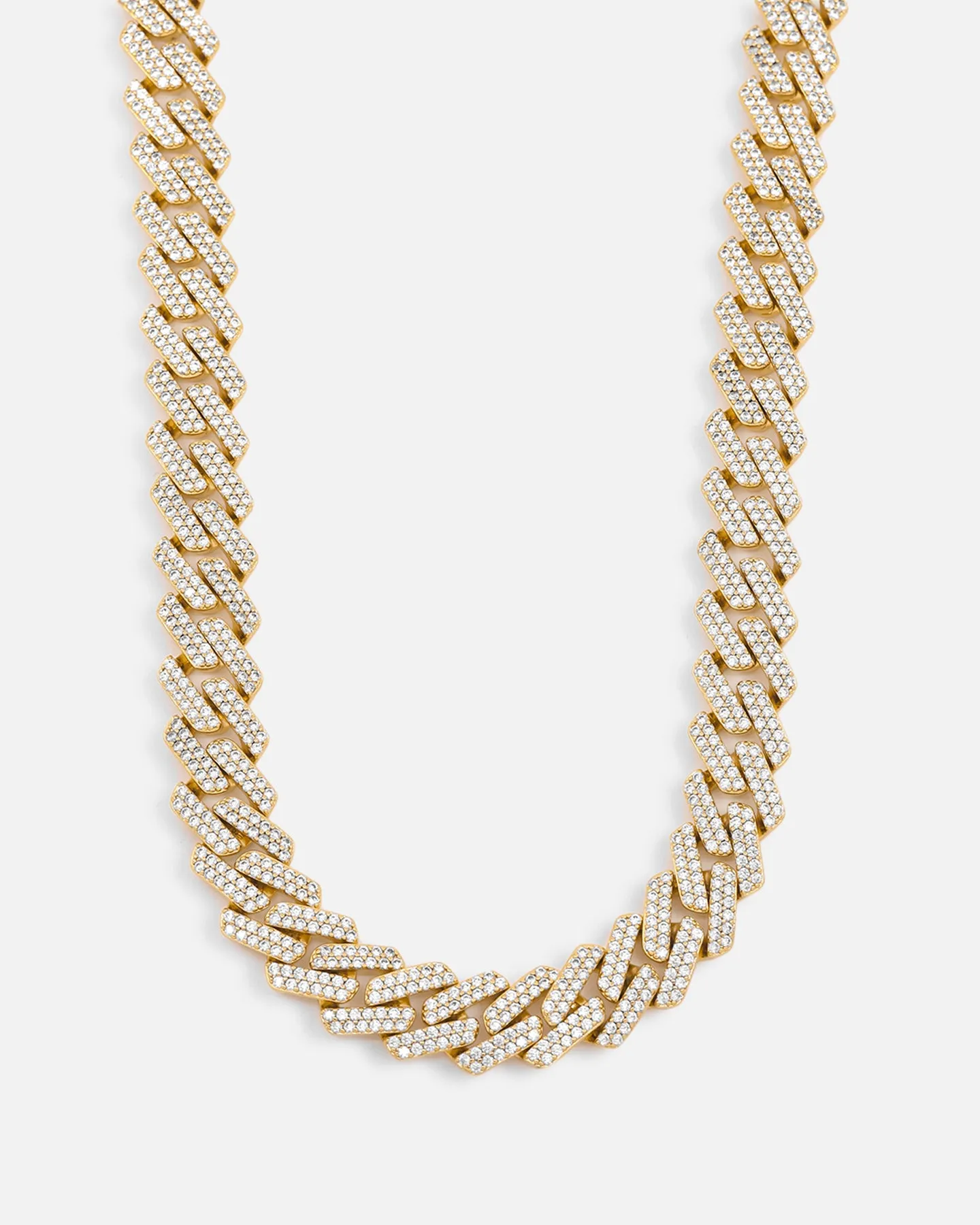 Saint Morta 18" 14mm Iced Interlink Chain Iced Gold sold by Culture Kings