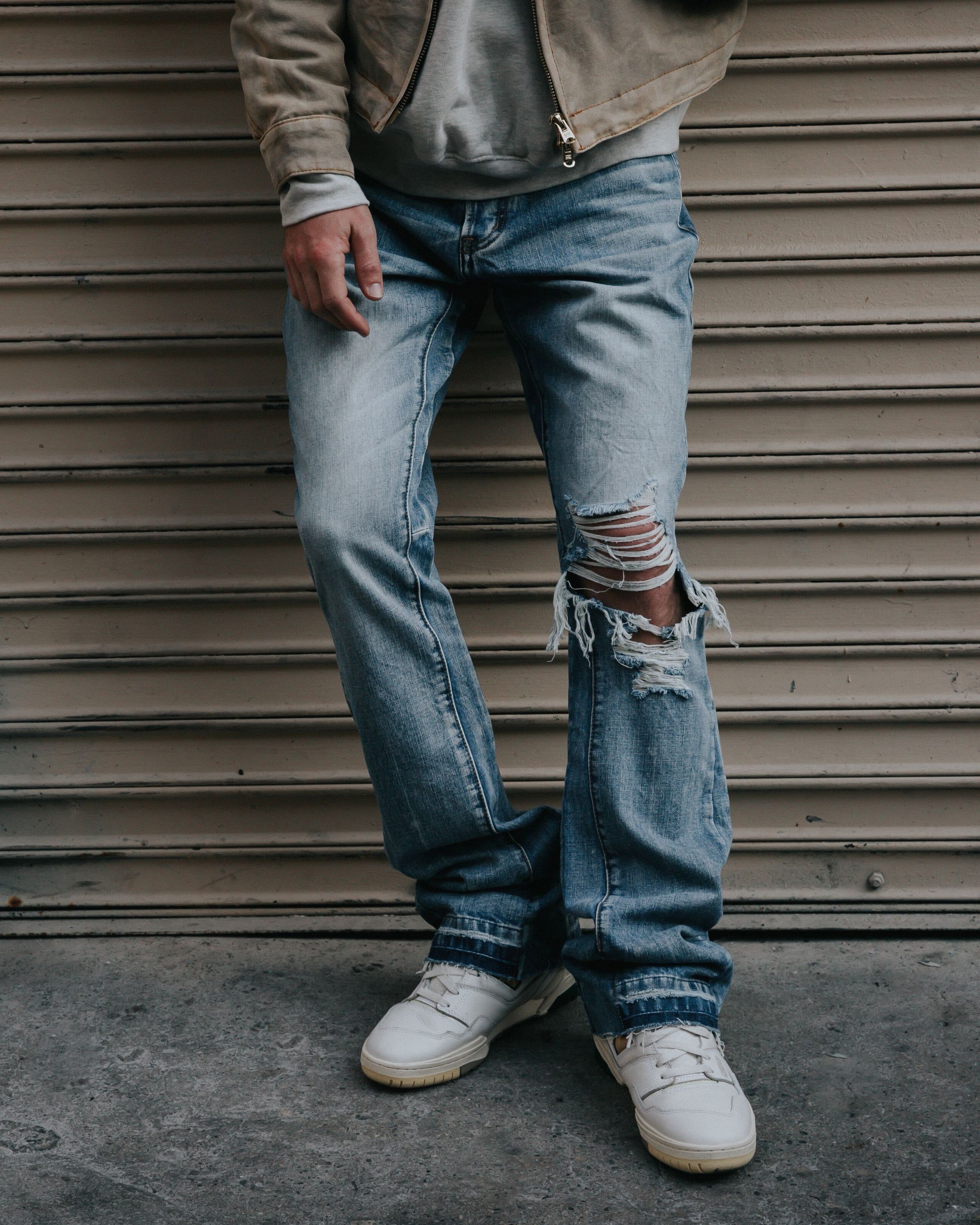 MNML B455 Flare Denim Pants Blue sold by Culture Kings