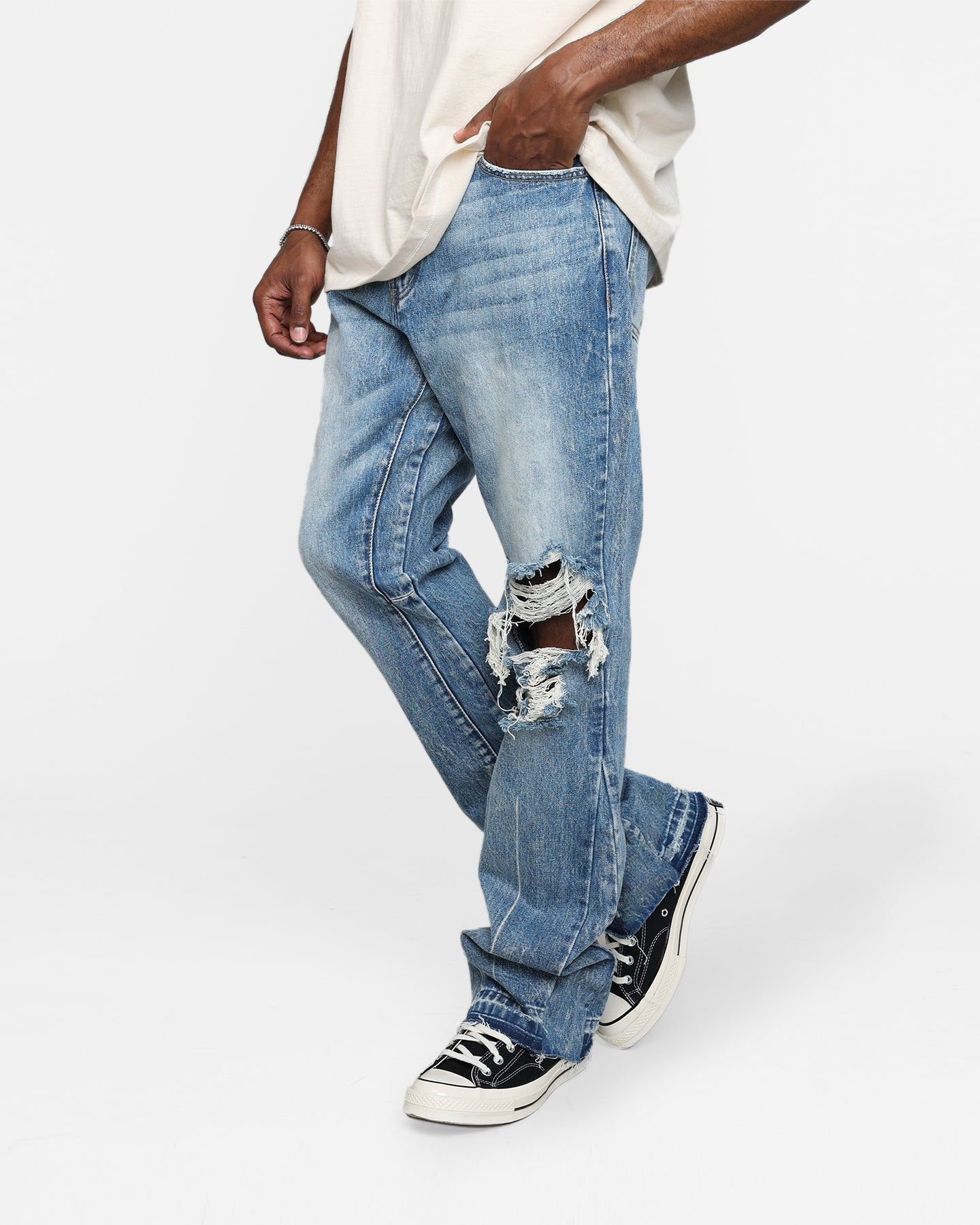 MNML B455 Flare Denim Pants Blue sold by Culture Kings product image thumbnail 5