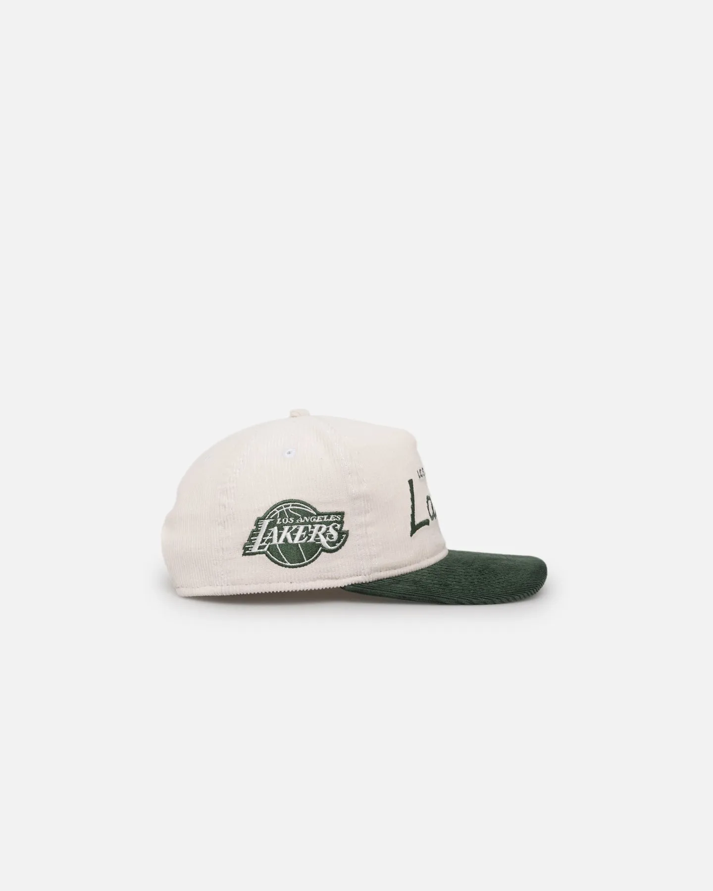 New Era Los Angeles Lakers 'Currency Corduroy' Golfer Pre-Curved Snapback Chrome White sold by Culture Kings product image thumbnail 4