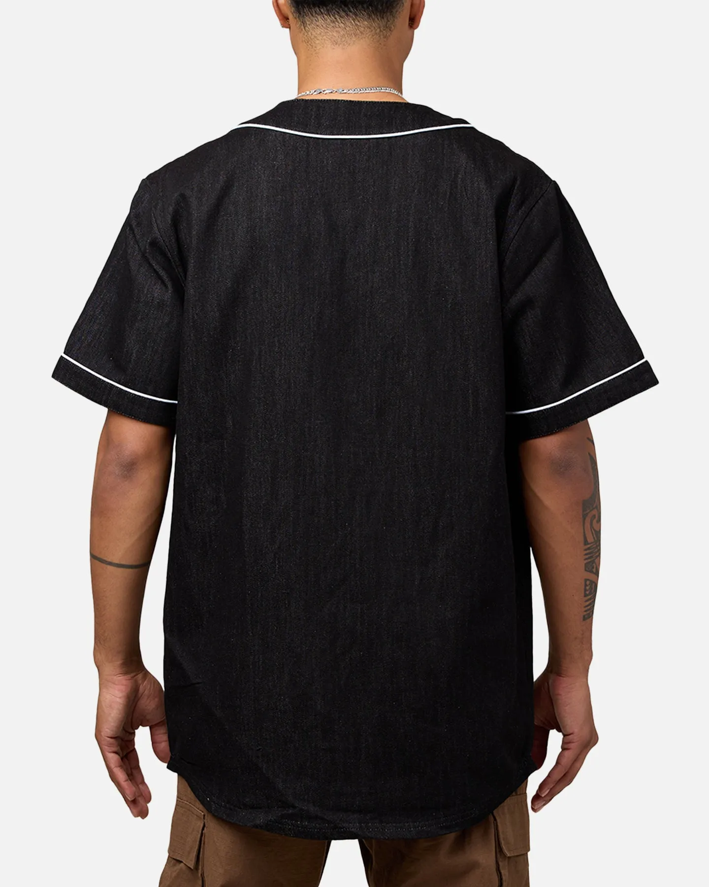 Majestic Athletic Las Vegas Raiders Denim Button Up Shirt Washed Black Denim sold by Culture Kings product image thumbnail 2