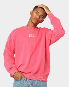 Tommy Jeans TJM Skater Timeless Tommy Crewneck Washed Crimson sold by Culture Kings