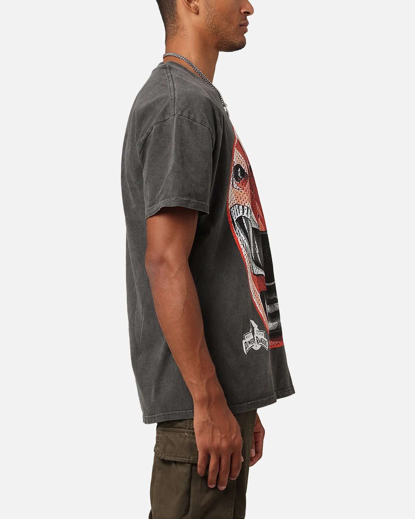 American Thrift X Power Rangers Red Ranger Big Head Heavyweight Vintage T-Shirt Black Wash sold by Culture Kings product image thumbnail 4