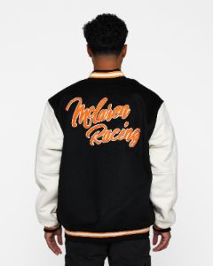 Mitchell & Ness X McLaren X Culture Kings Las Vegas Collection Varsity Jacket Black/Cream sold by Culture Kings