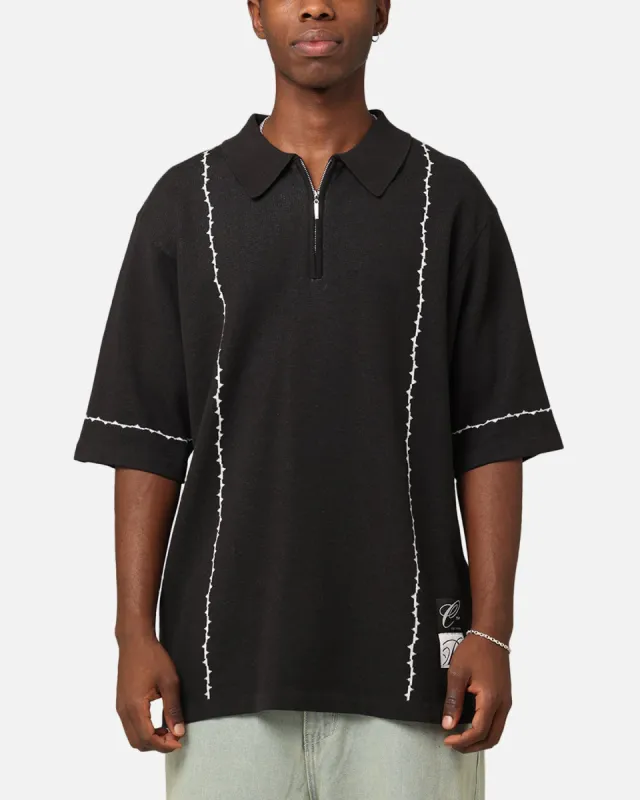 Carré Thorny 1/4 Zip Polo Shirt Black sold by Culture Kings