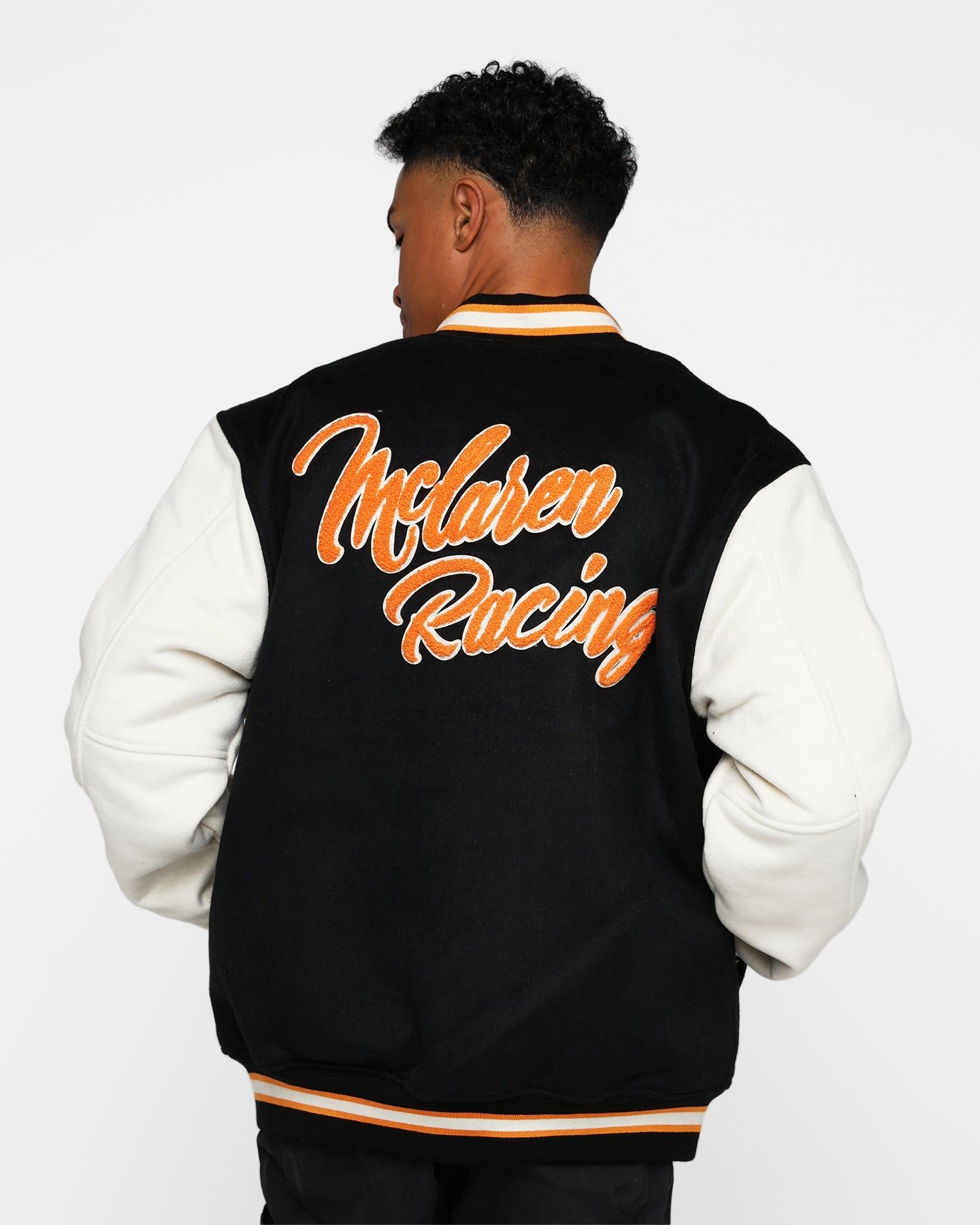 Mitchell & Ness X McLaren X Culture Kings Las Vegas Collection Varsity Jacket Black/Cream sold by Culture Kings product image thumbnail 2