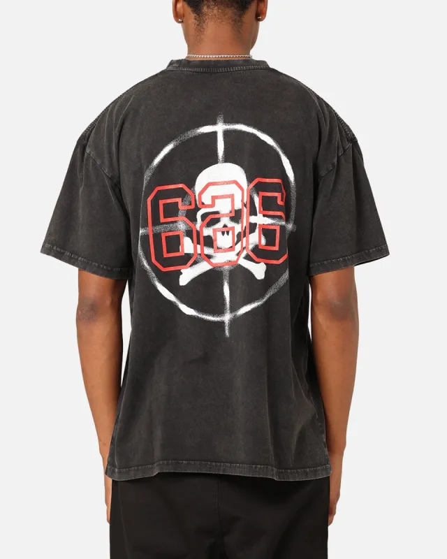 Saint Morta Death Wish Patrol T-Shirt Black Acid Wash sold by Culture Kings