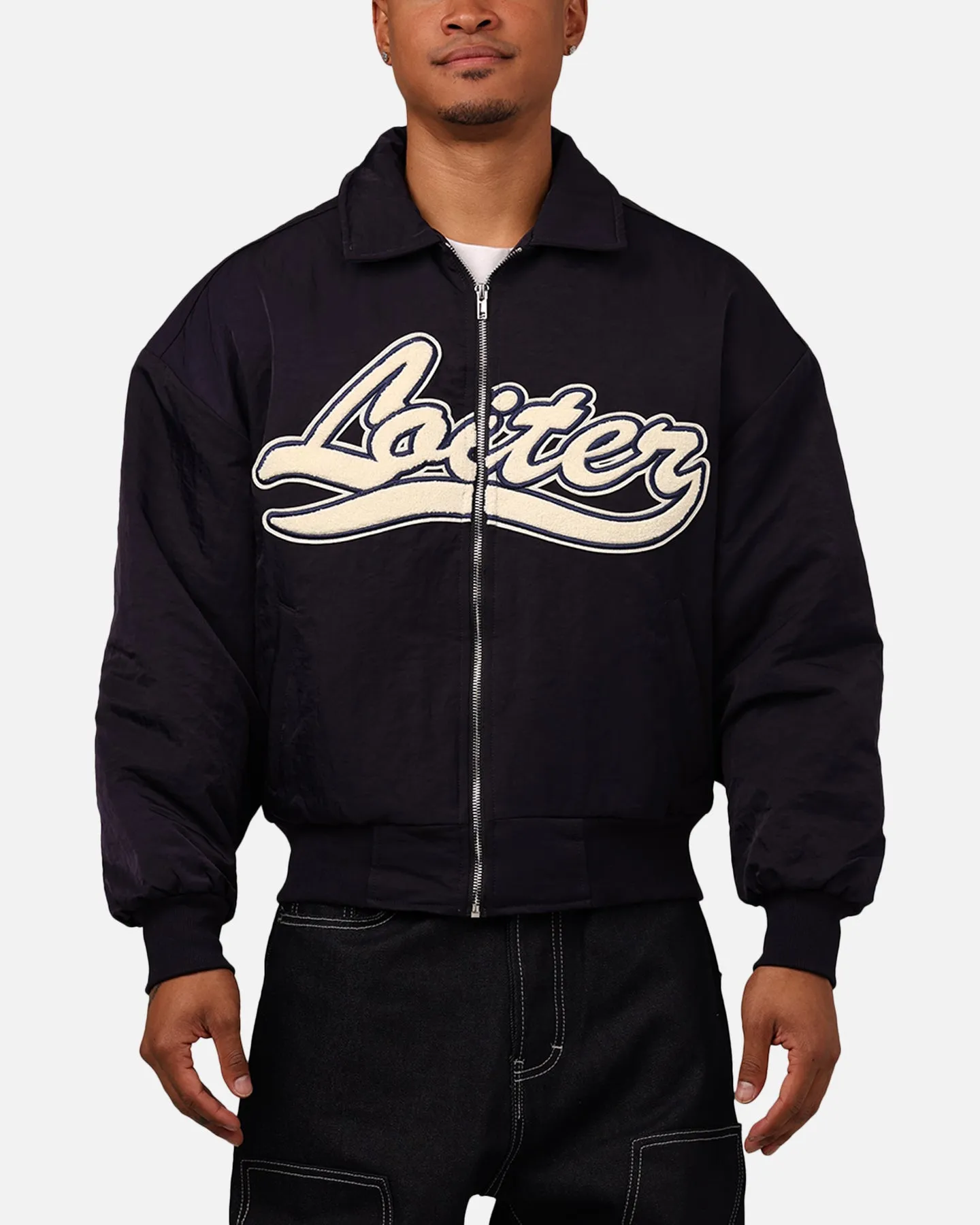 Loiter Pitch Varsity Jacket Navy sold by Culture Kings