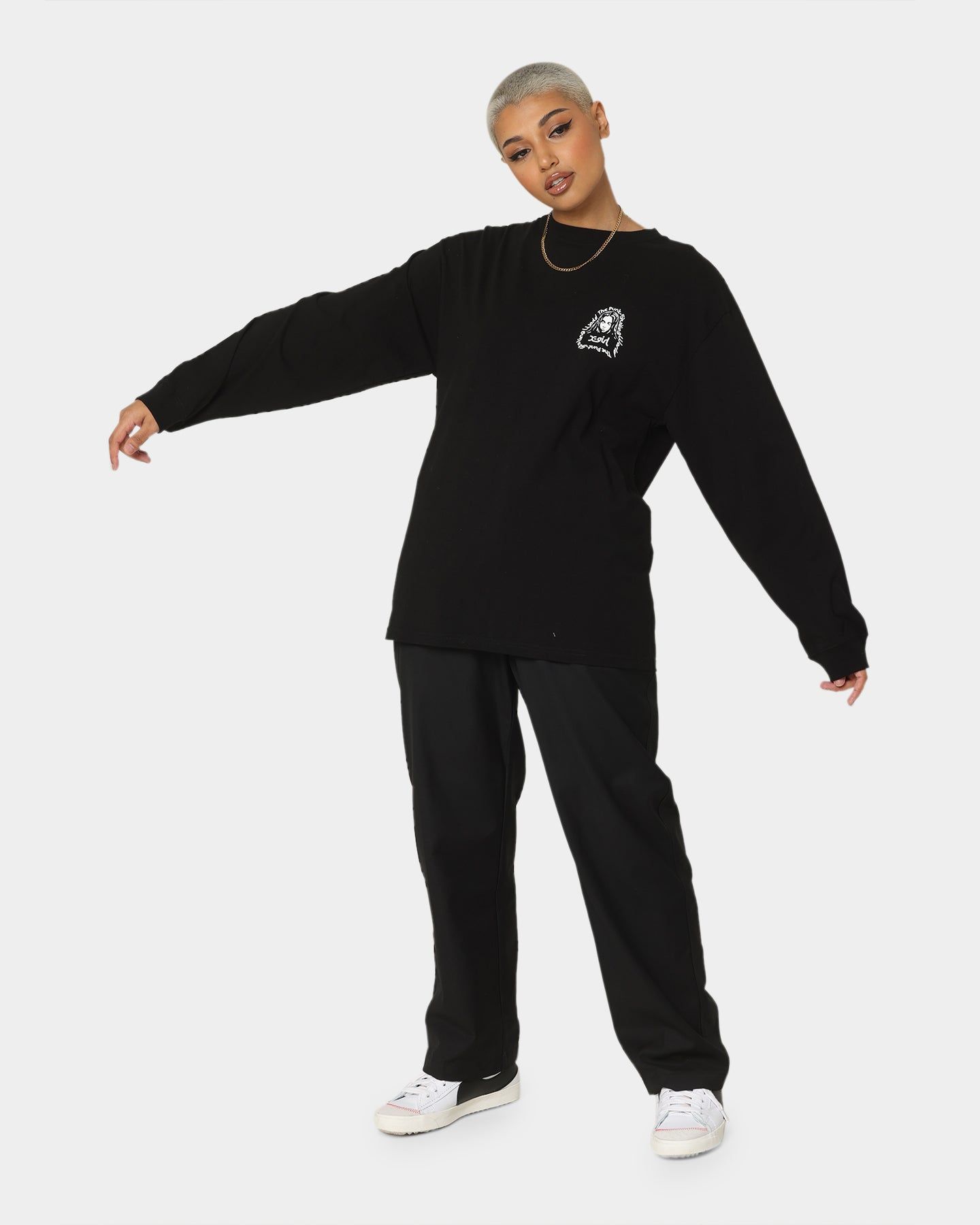 X-Girl Women's Message Face Long Sleeve T-Shirt Black sold by Culture Kings product image thumbnail 2