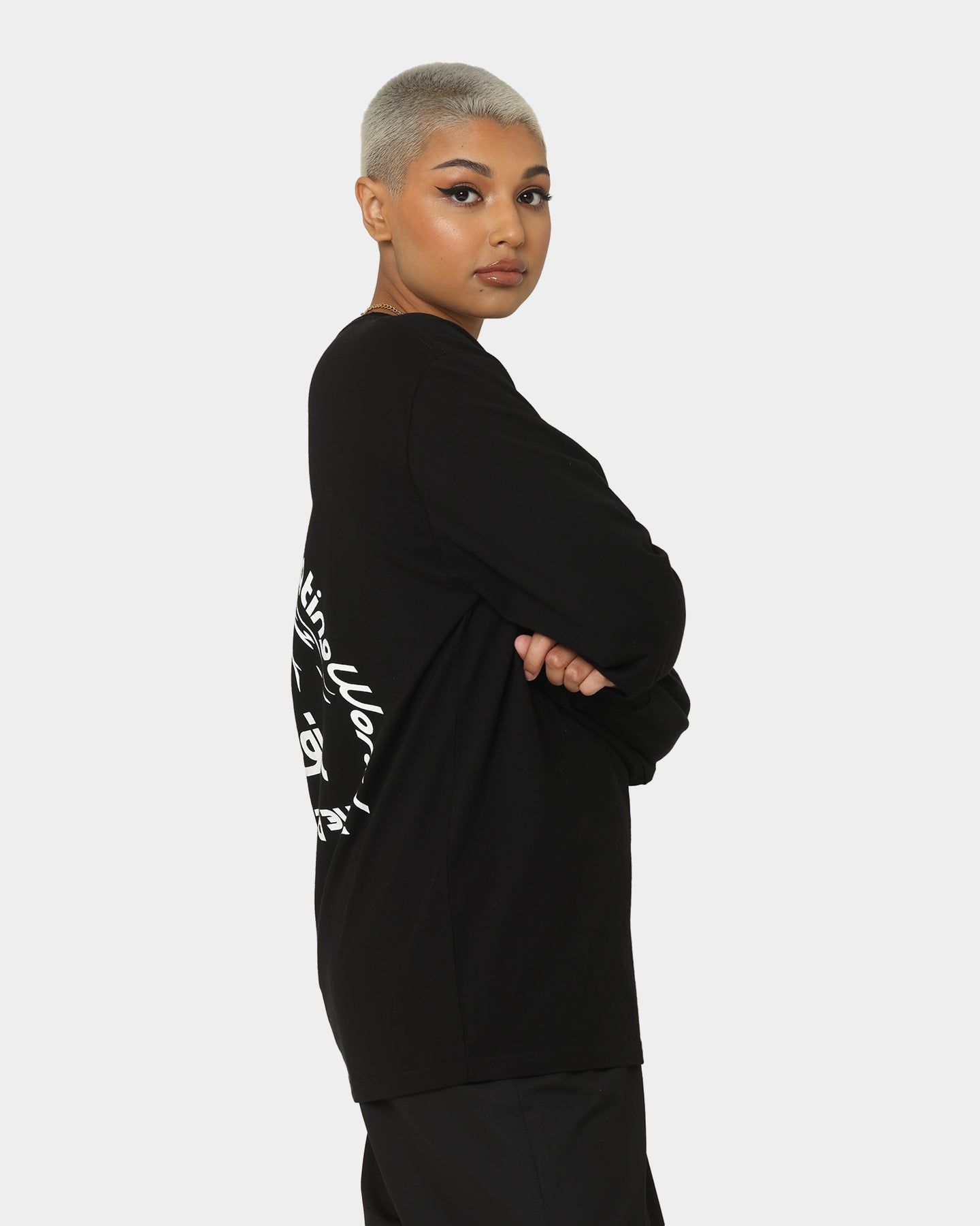 X-Girl Women's Message Face Long Sleeve T-Shirt Black sold by Culture Kings product image thumbnail 5