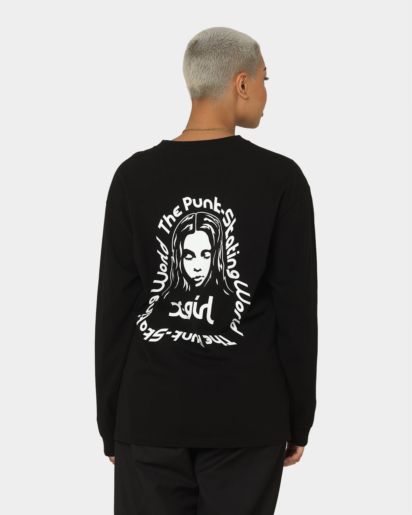 X-Girl Women's Message Face Long Sleeve T-Shirt Black sold by Culture Kings