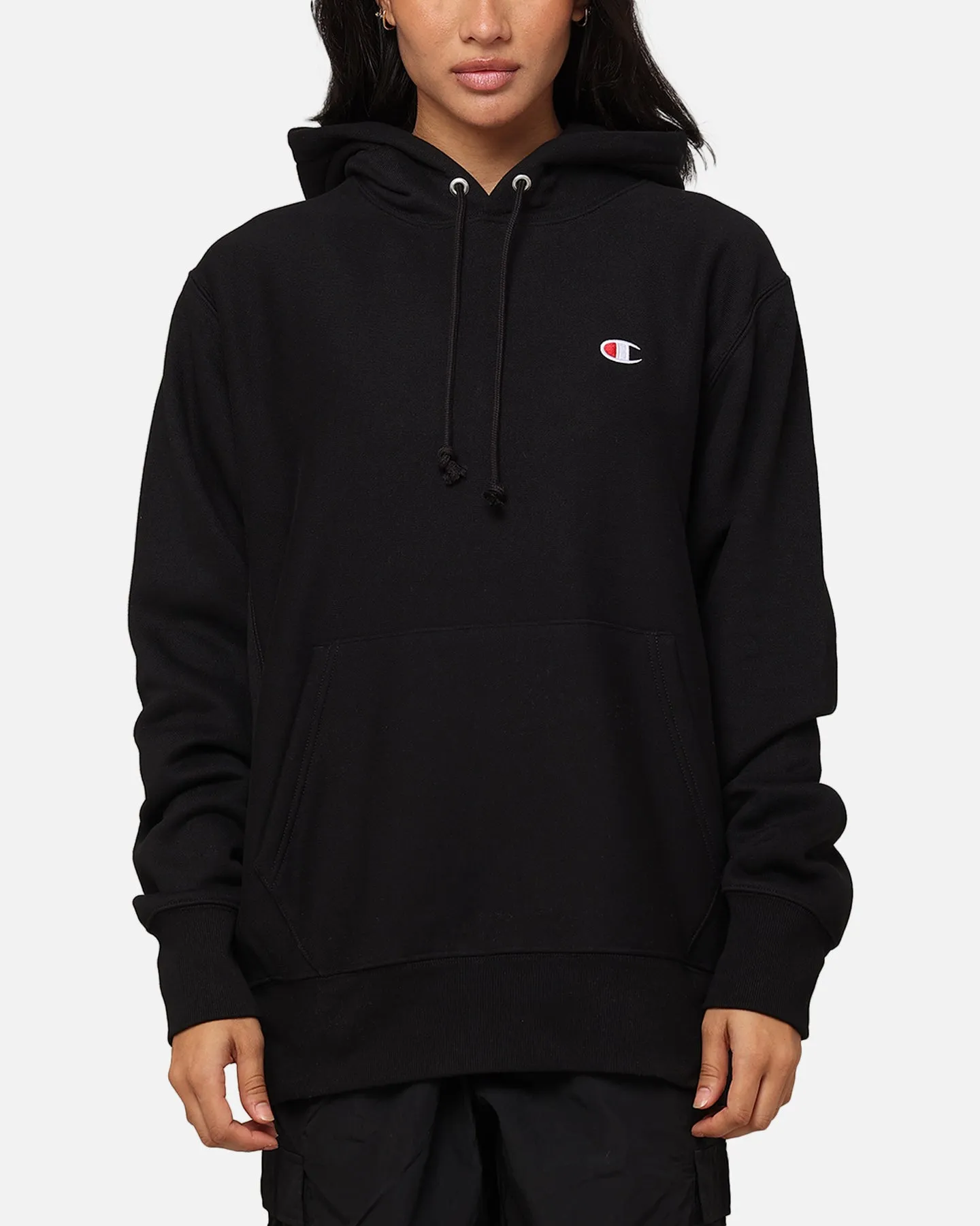 Champion Reverse Weave Small C Hoodie Black sold by Culture Kings